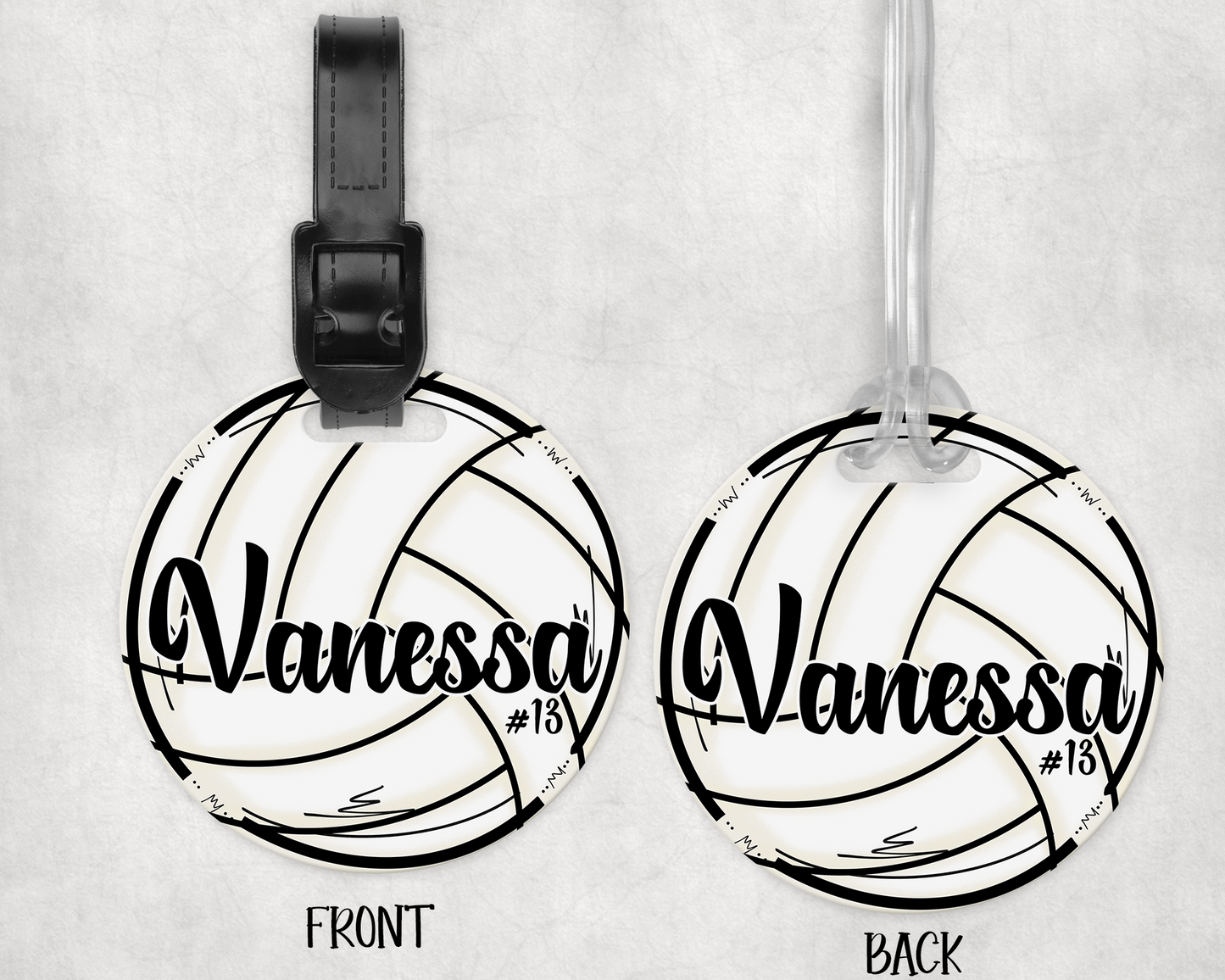 PERSONALIZED ROUND VOLLEYBALL BAG TAG | 10