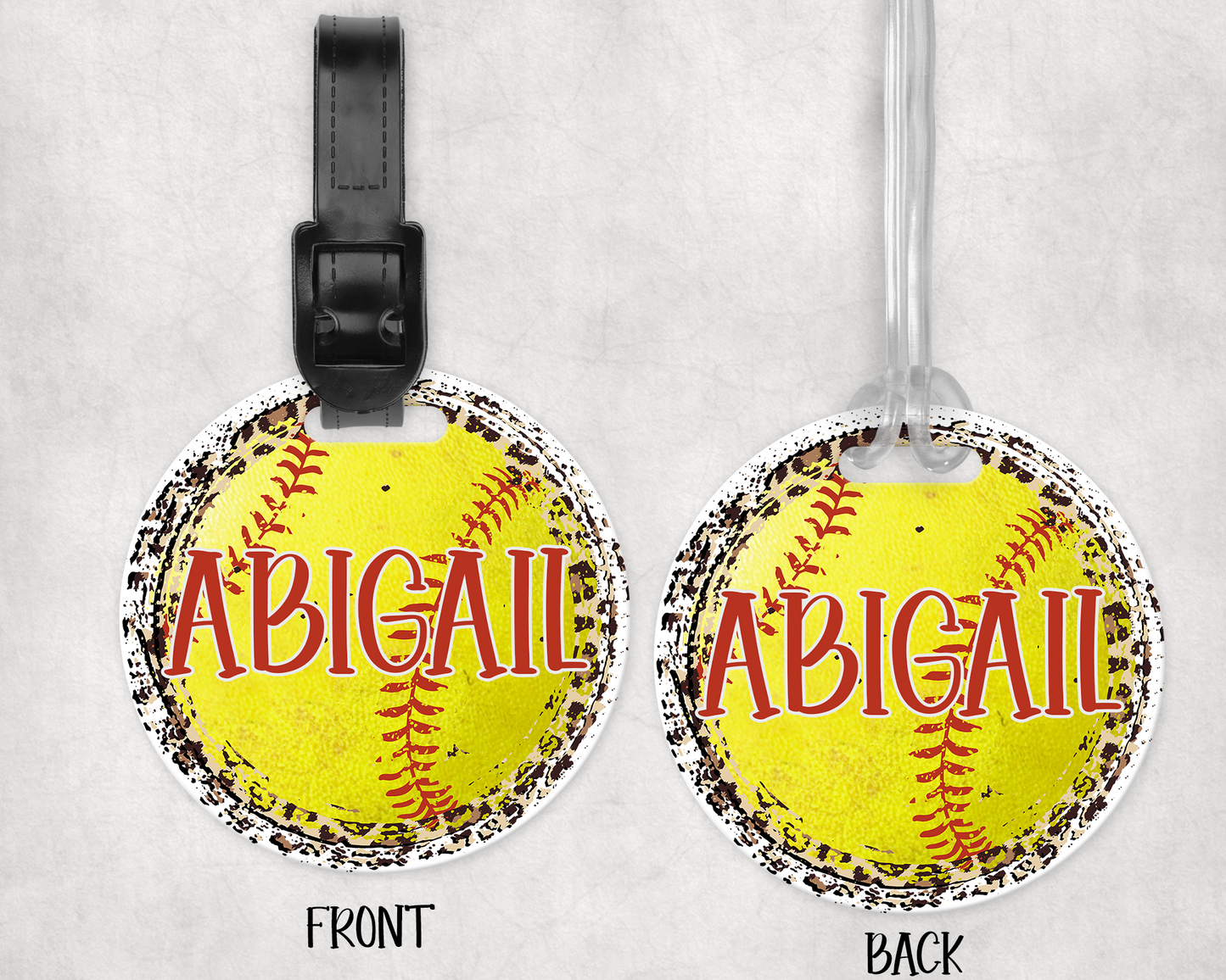 PERSONALIZED ROUND SOFTBALL BAG TAG | 2