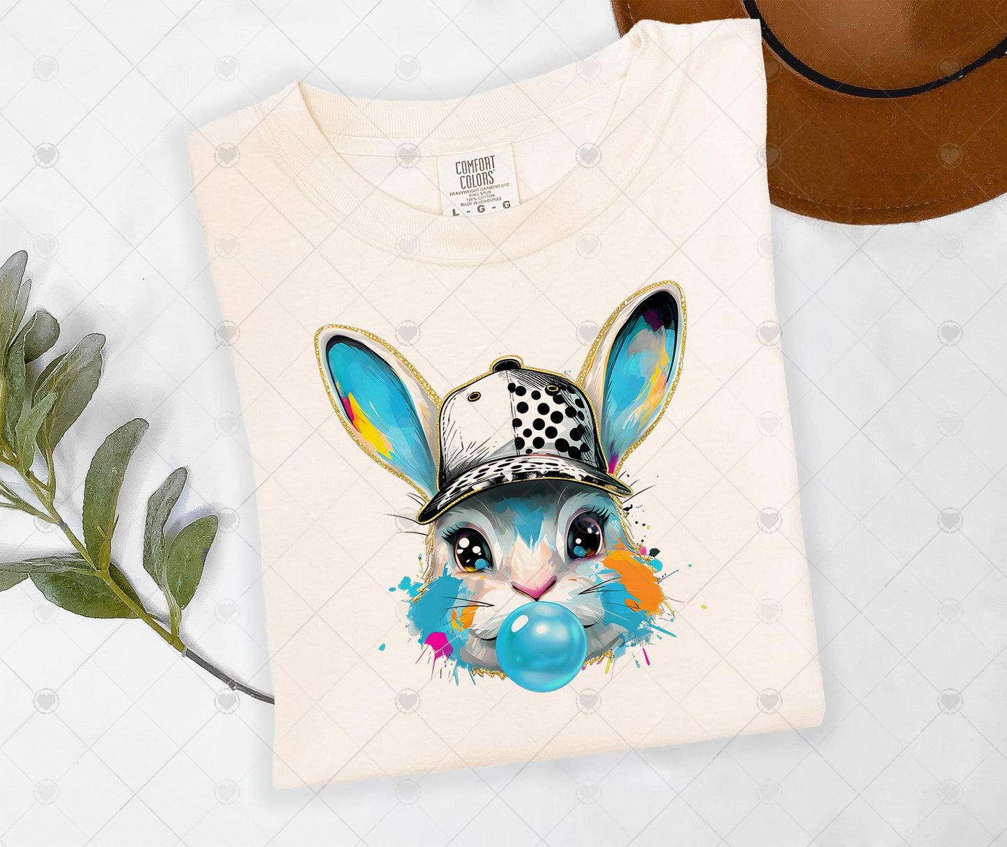 WATERCOLOR EASTER BUNNY | COMFOR COLOR GRAPHIC TEE - 1434