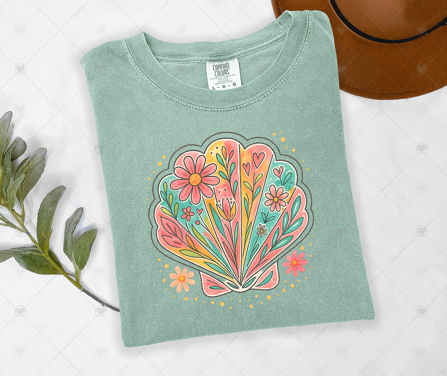 FORAL SEASHELL | DTF TRANSFER - 1609