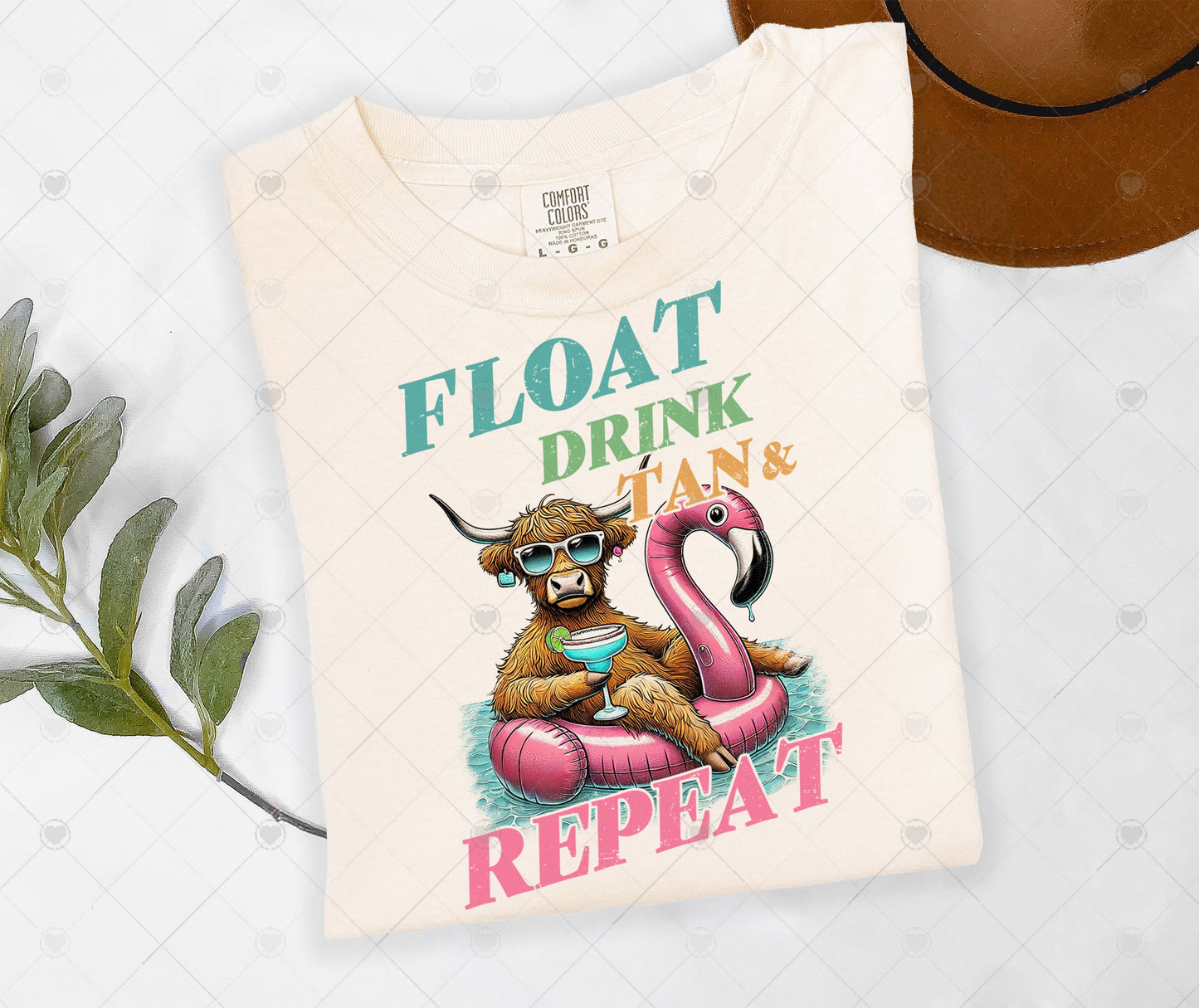 FLOAT DRINK TAN & REPEAT | DTF TRANSFER - 1479