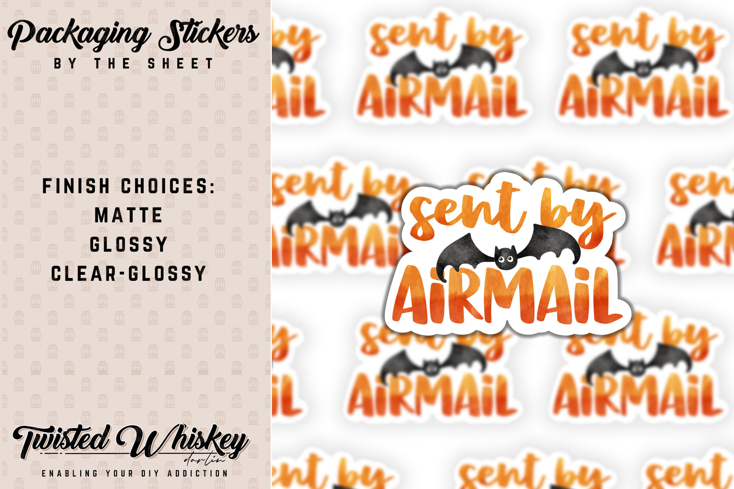 Sent By Air Mail - PRINTED Sticker Sheet [#109]