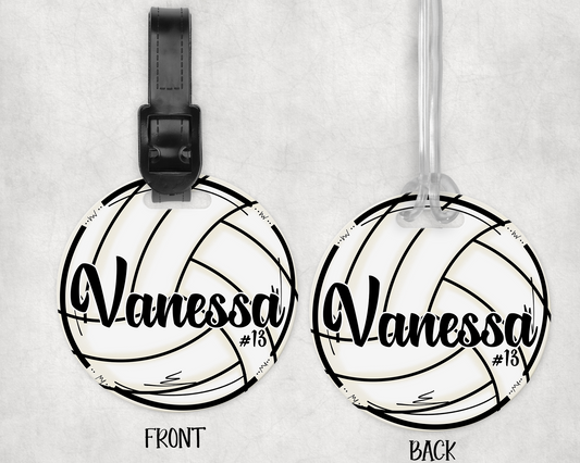 Volleyball Round Hang Tag - #10