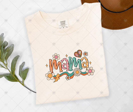 MAMA FLORAL RETRO | COMFOR COLOR GRAPHIC TEE - 1505