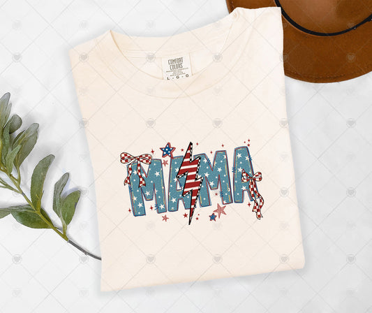 MAMA - RED WHITE & BLUE | DTF TRANSFER - 1506