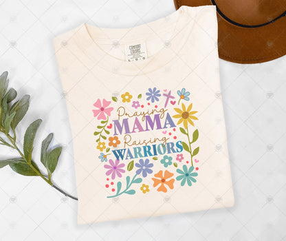 PRAYING MAMA RAISING WARRIORS | COMFOR COLOR GRAPHIC TEE - 1519
