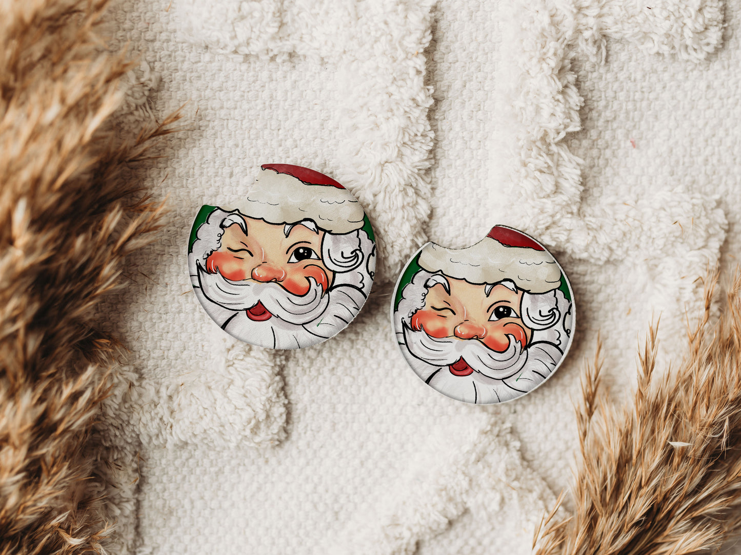 Christmas Faces - Car Coaster Set of 2