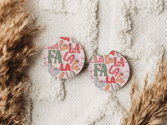 Fa La La La Christmas - Car Coaster Set of 2 - 61