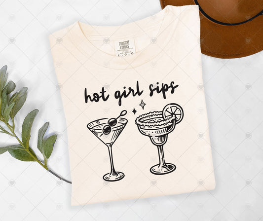 HOT GIRL SIPS | DTF TRANSFER - 1535