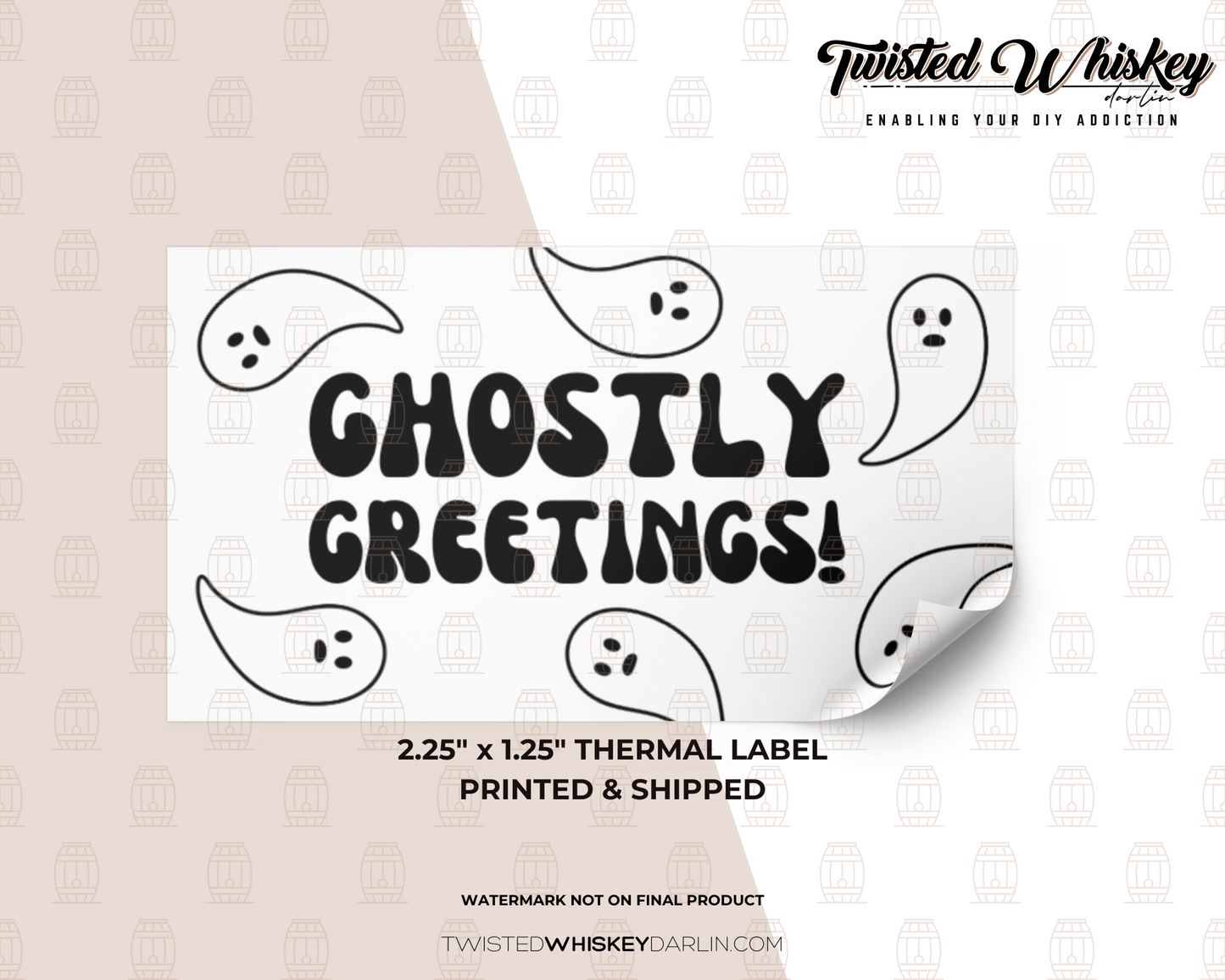 Ghostly Greetings Printed Sticker [#17]