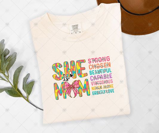 SHE IS MOM | DTF TRANSFER - 1381