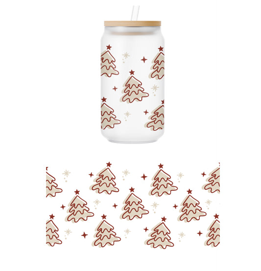 Christmas Trees Glass Can Wrap Transfer - 22