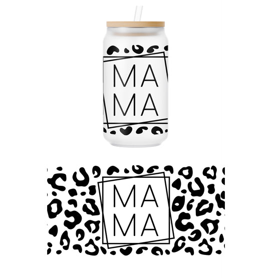 Mama Leopard Glass Can Wrap Transfer - 34