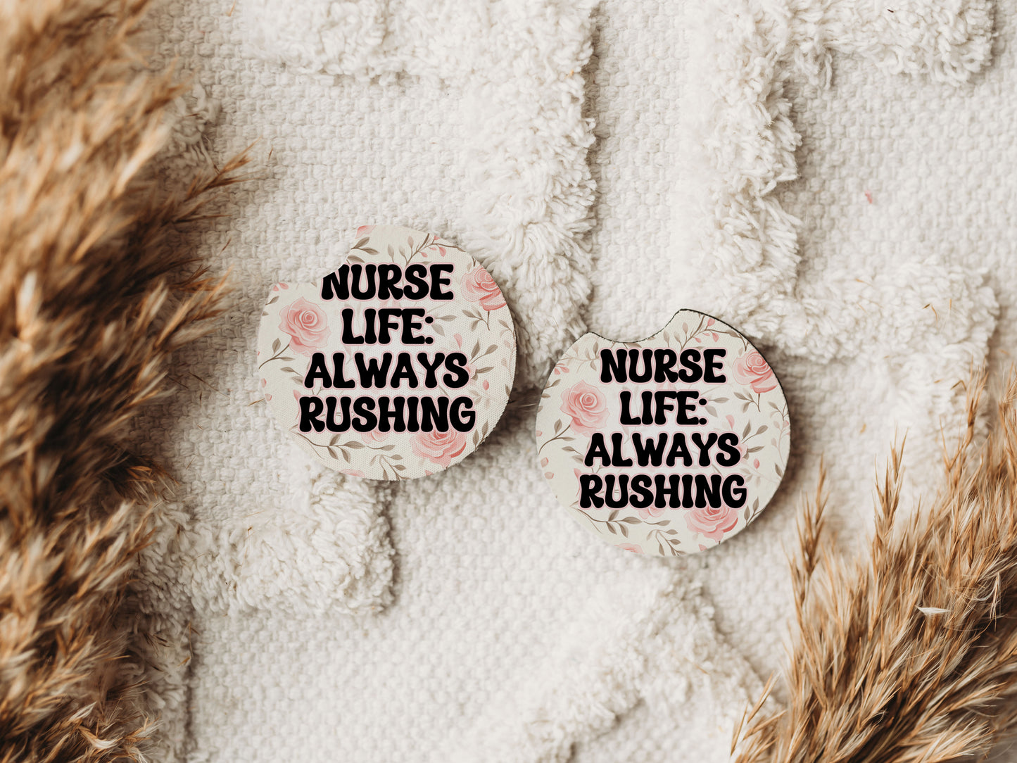 Nurse Life Always Rushing - Car Coaster Set of 2