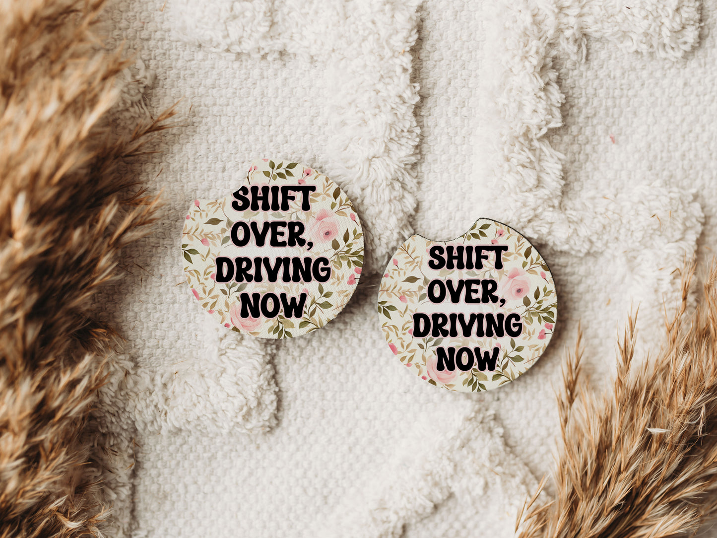 Shift Over Driving Now - Car Coaster Set of 2