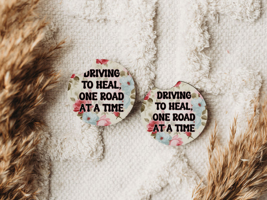 Driving to Heal - One Road at a Time - Car Coaster Set of 2