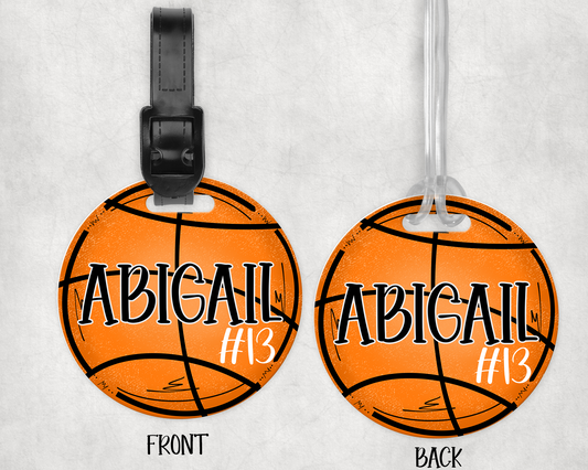 PERSONALIZED ROUND BASKETBALL BAG TAG | 3