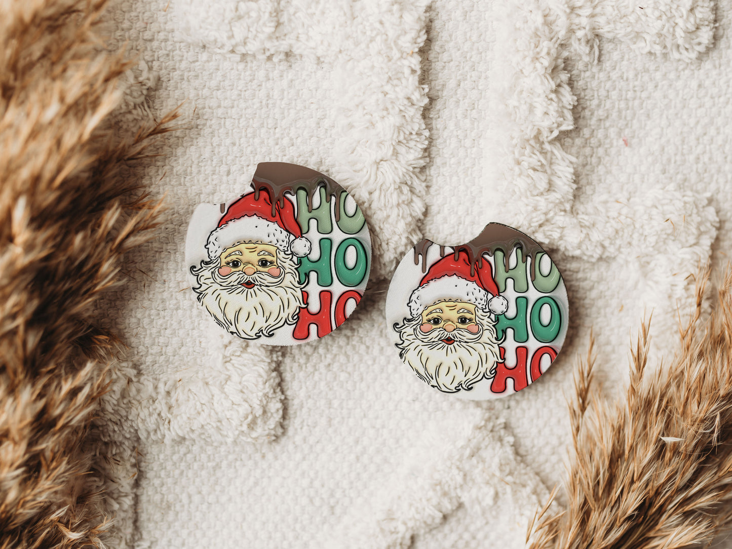 Santa Ho Ho Ho - Car Coaster Set of 2 - 90