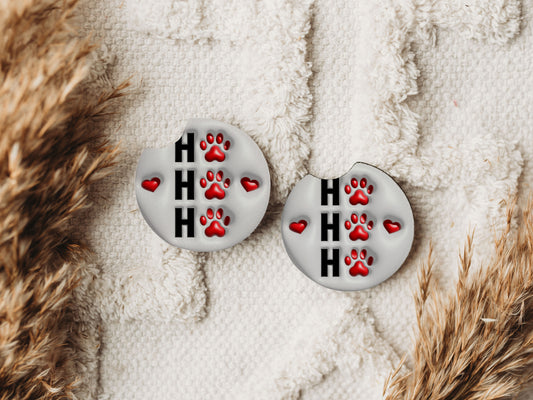 Ho Ho Ho Pawprint - Car Coaster Set of 2 - 97