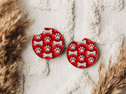 3D Puff Pawprint - Car Coaster Set of 2 - 98