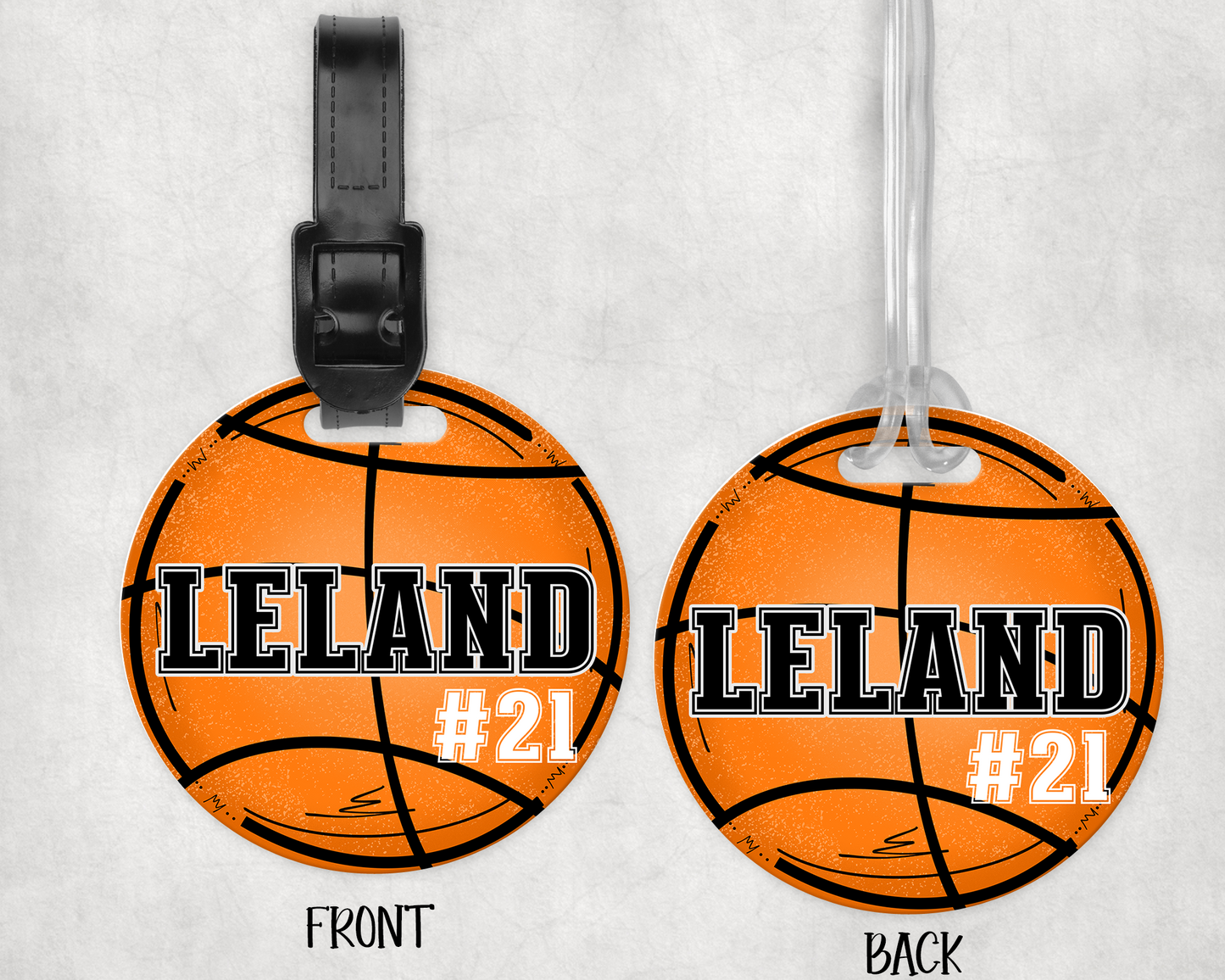PERSONALIZED ROUND BASKETBALL BAG TAG | 4