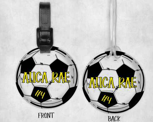 Soccer Round Hang Tag - #5