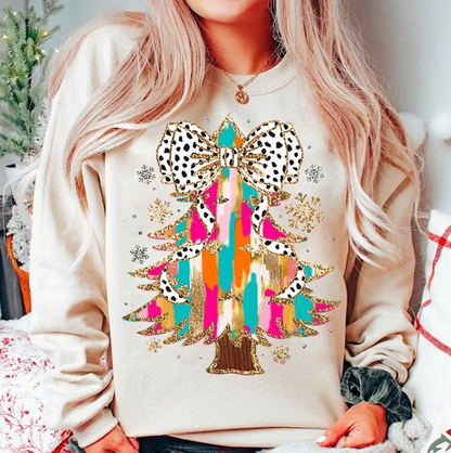 Pastel Christmas Tree Gildan Sweatshirt - 677