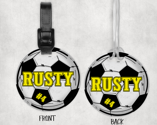 PERSONALIZED ROUND SOCCER BAG TAG | 6