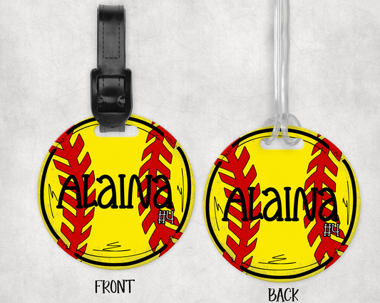 PERSONALIZED ROUND SOFTBALL BAG TAG | 7