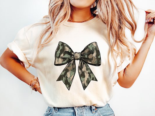 Camo Coquette Bow - Comfort Color - 813