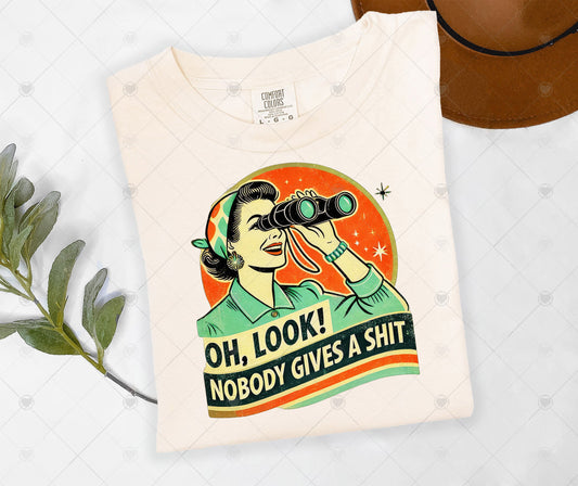 OH LOOK! NOBODY GIVES A SH*T | COMFOR COLOR GRAPHIC TEE - 1474