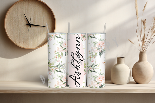 Personalized Floral Tumbler - 83