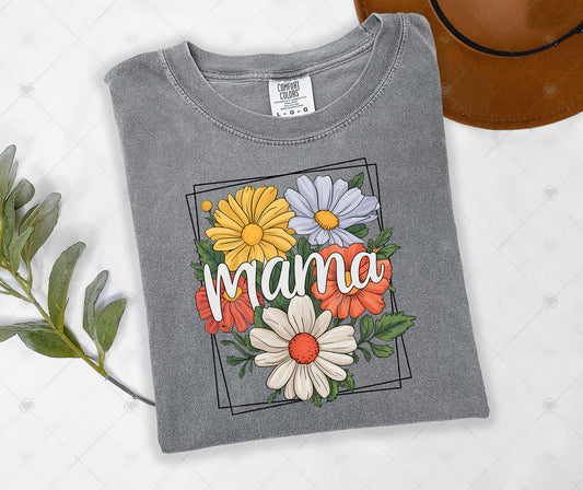 MAMA FLORAL FRAME | COMFOR COLOR GRAPHIC TEE - 1626