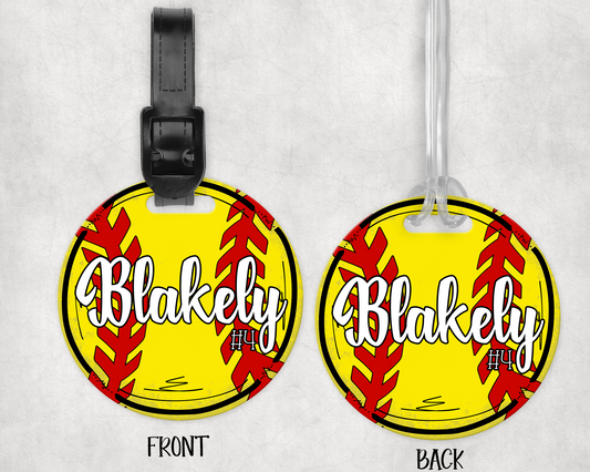 PERSONALIZED ROUND SOFTBALL BAG TAG | 8