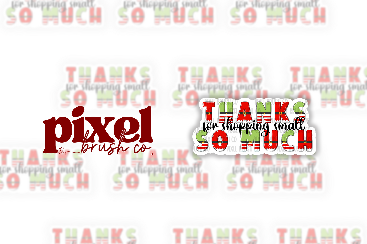 Christmas Thank You - PRINTED Sticker Sheet (PBC-8)