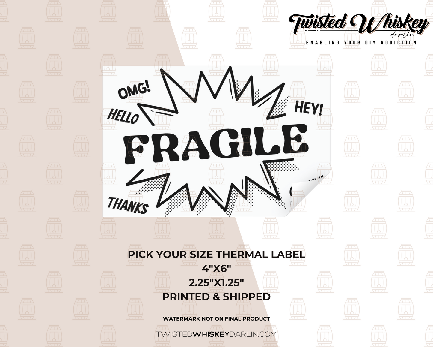 Fragile Printed Sticker