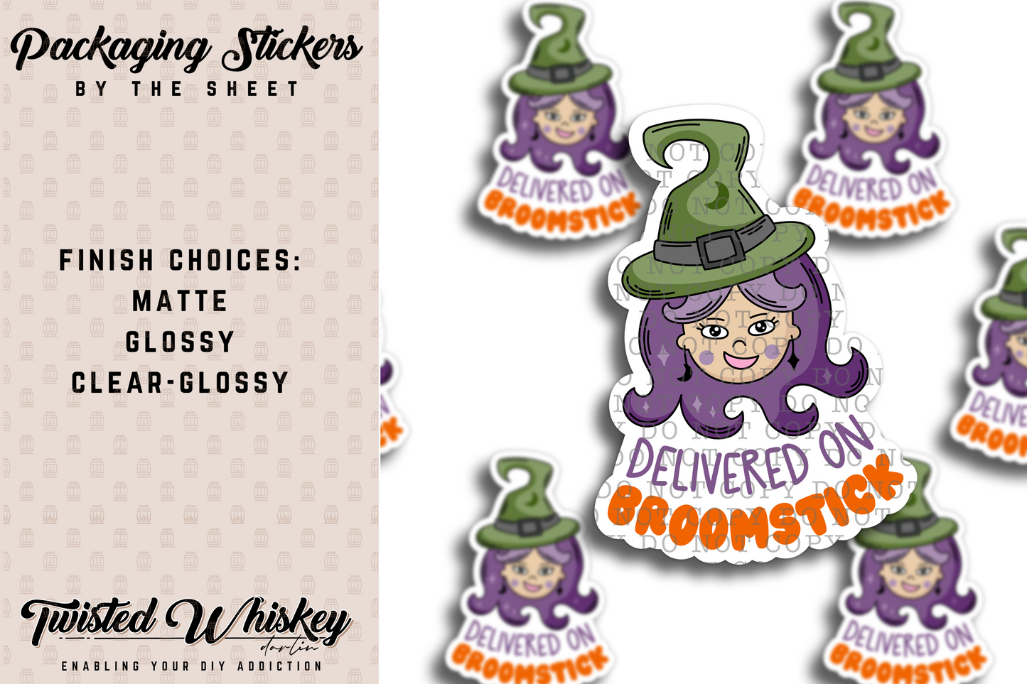 Delivered on Broomstick - PRINTED Sticker Sheet