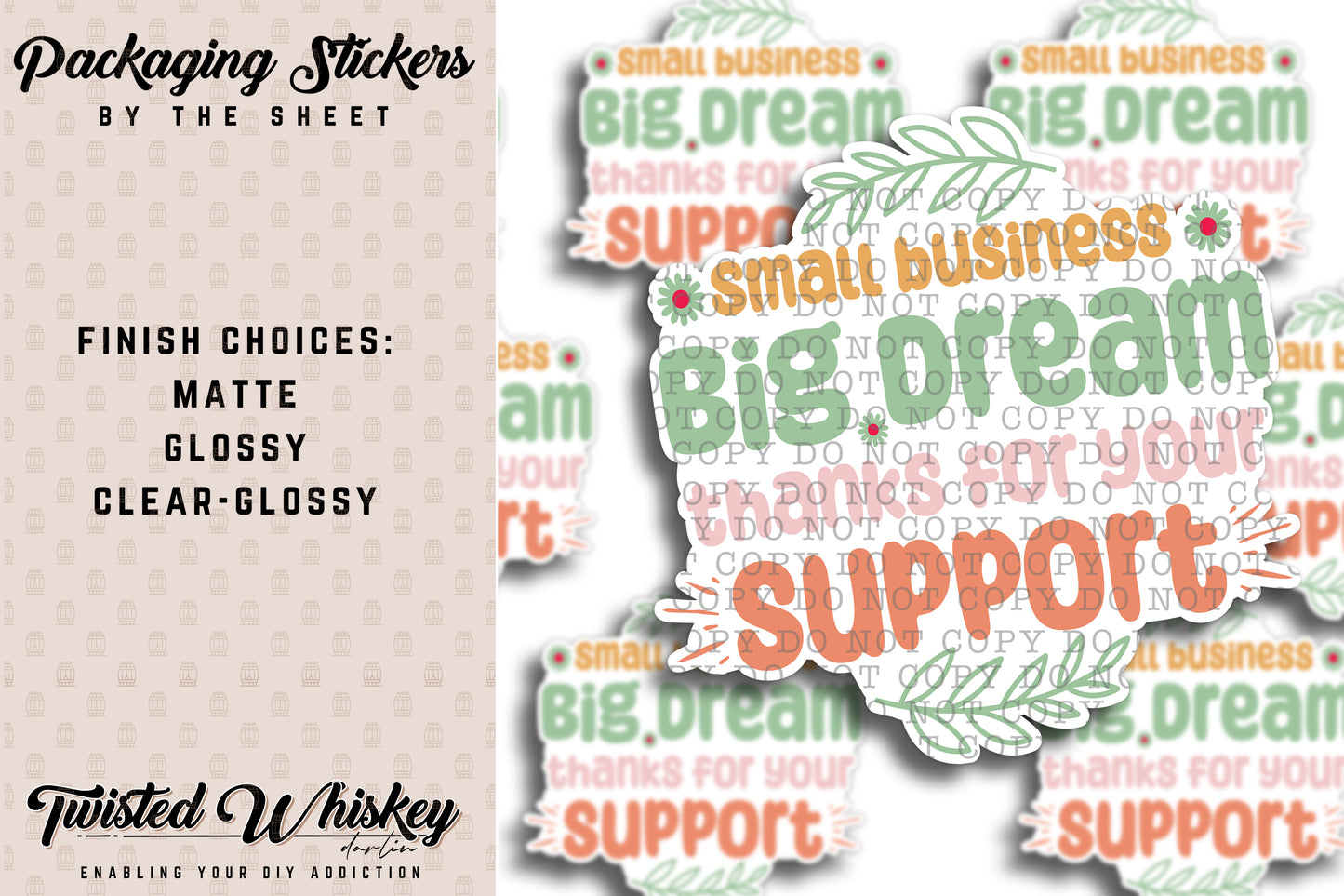 Small Business Big Dreams - PRINTED Sticker Sheet