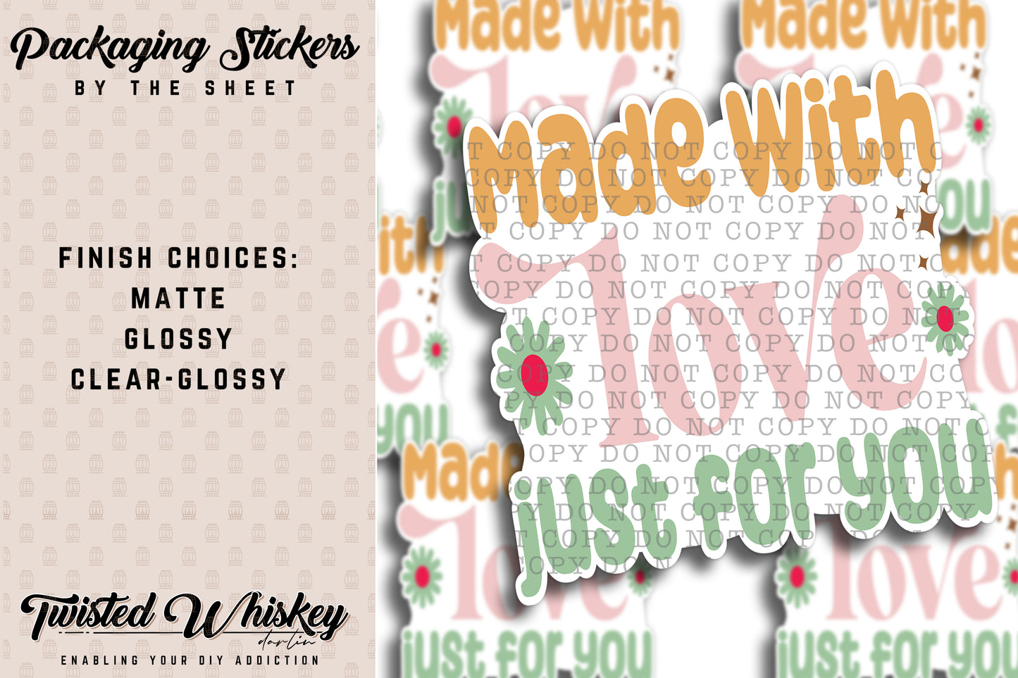 Made with Love - PRINTED Sticker Sheet