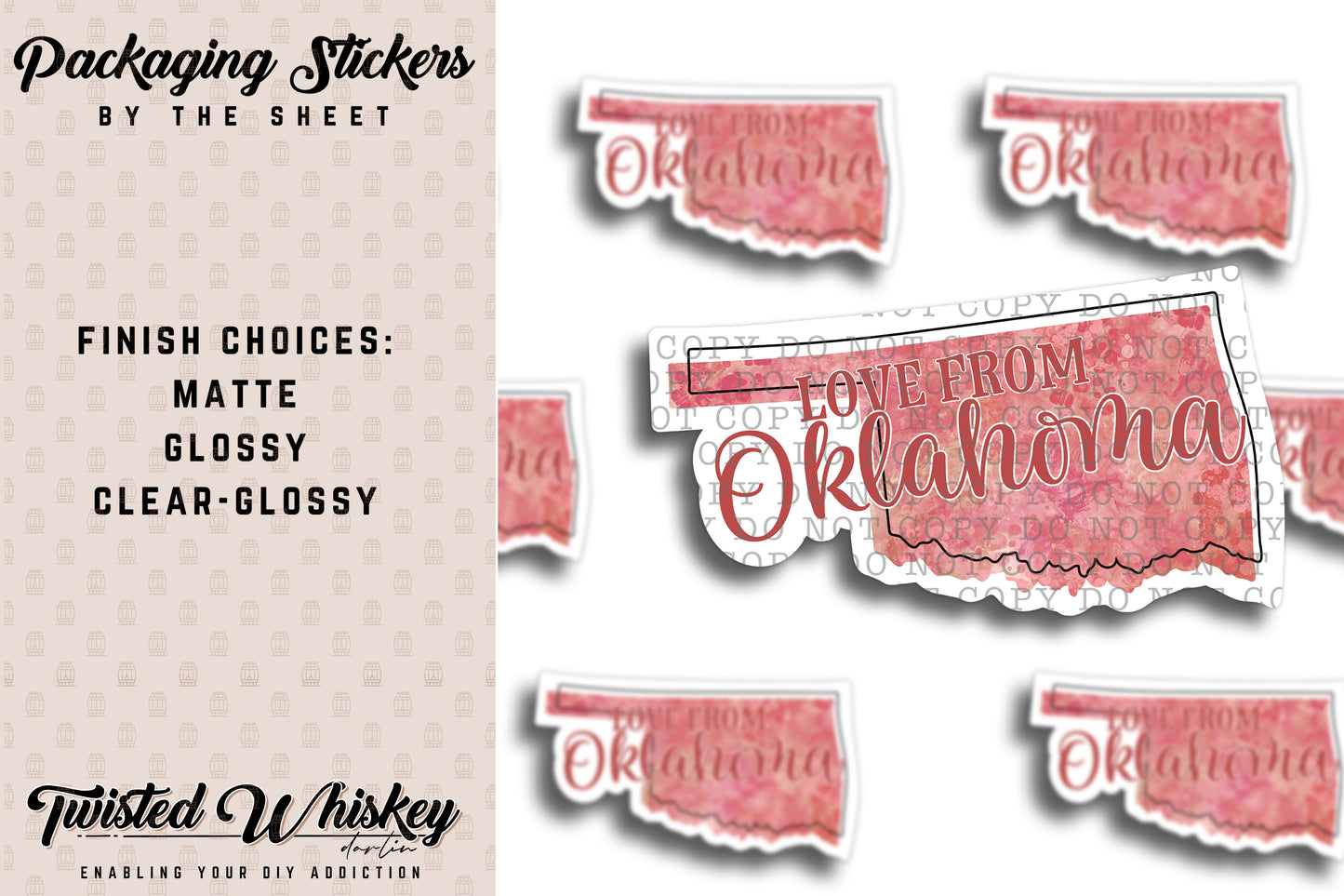 Love from Oklahoma - PRINTED Sticker Sheet [#185]