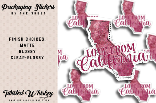 Love from California - PRINTED Sticker Sheet [#204]