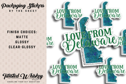 Love from Delaware - PRINTED Sticker Sheet [#207]