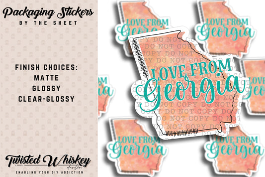 Love from Georgia - PRINTED Sticker Sheet [#209]