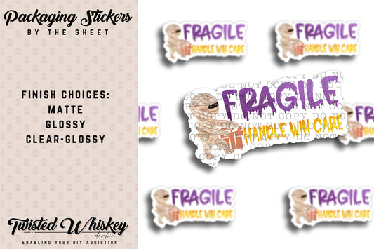 Fragile Hand with Care - PRINTED Sticker Sheet