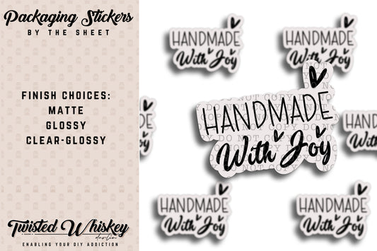 Handmade with Joy - PRINTED Sticker Sheet