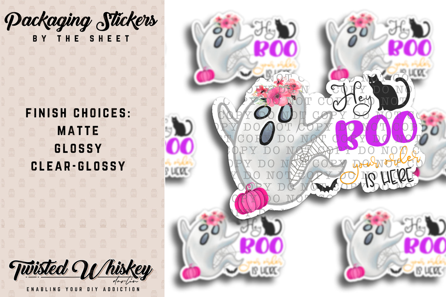 Hey Boo Your Order is HERE - PRINTED Sticker Sheet [#30]