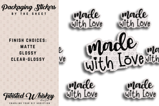 Made with Love - PRINTED Sticker Sheet [#33]