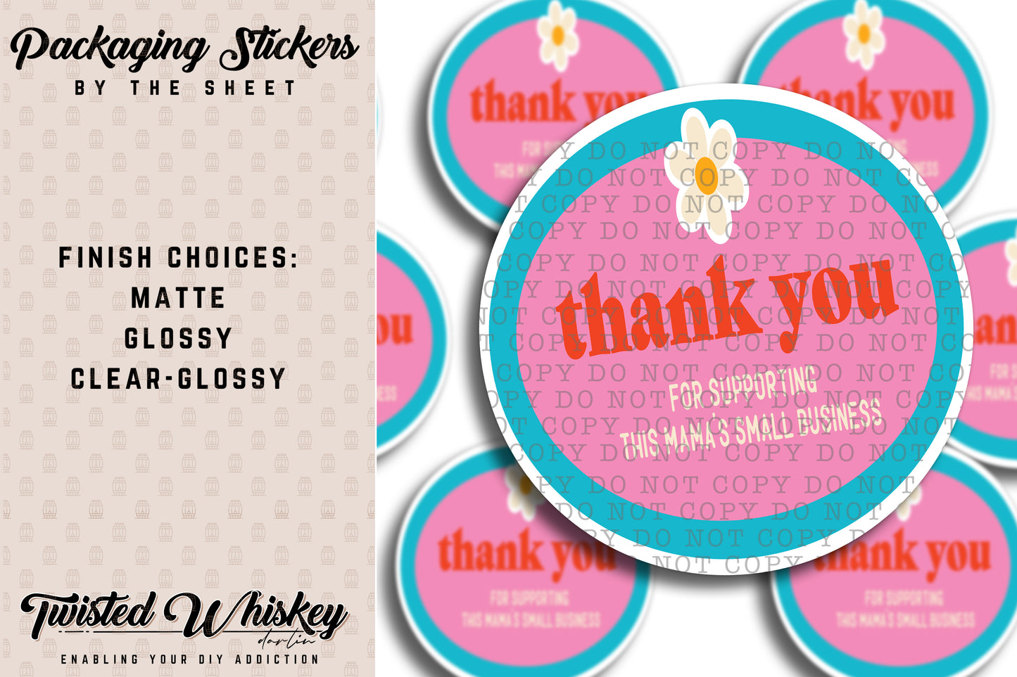 Thank You - PRINTED Sticker Sheet [#43]