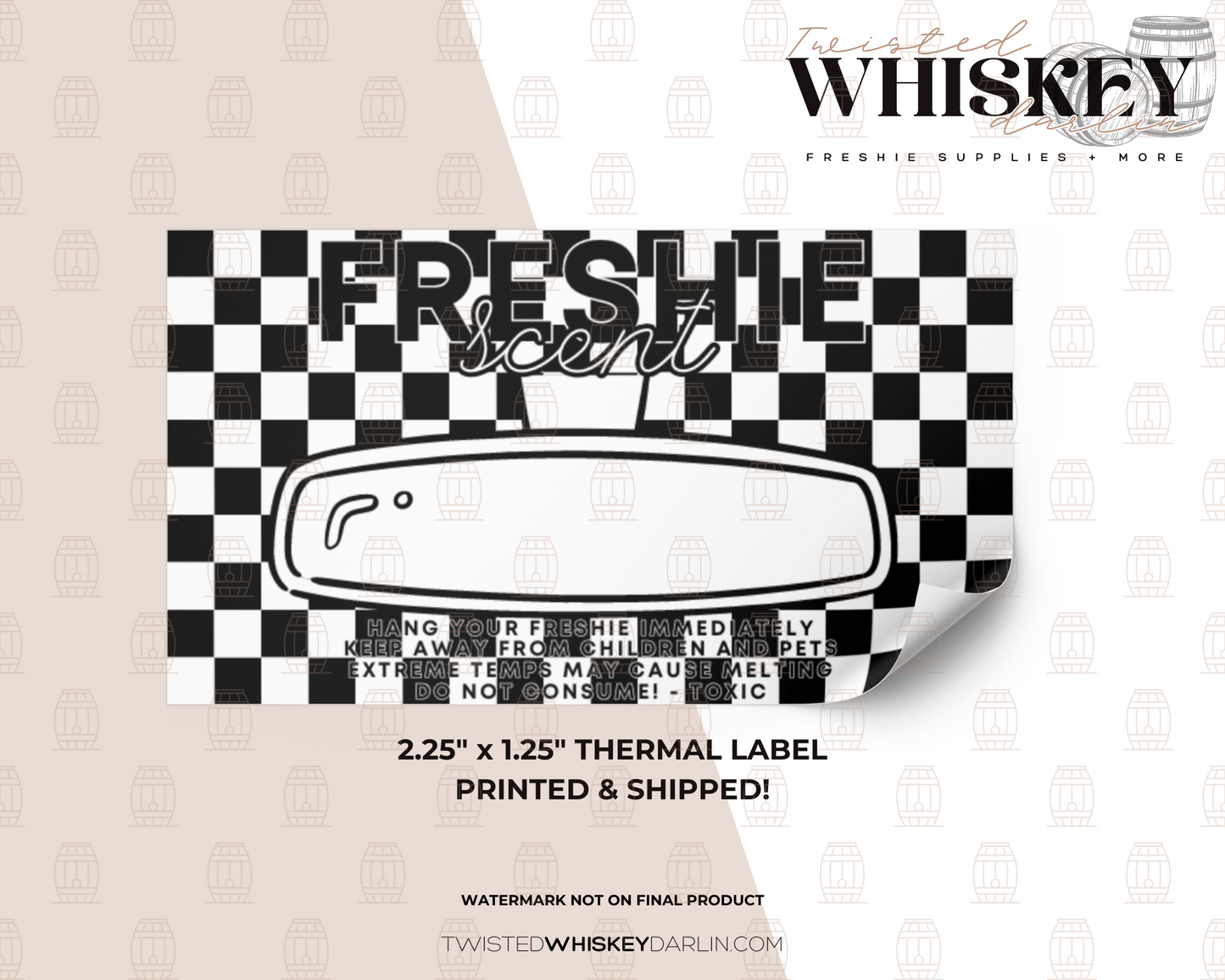 Checkered Car Freshie Scent Printed Sticker