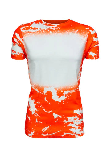 Orange Scrunched Faux Bleached Tees